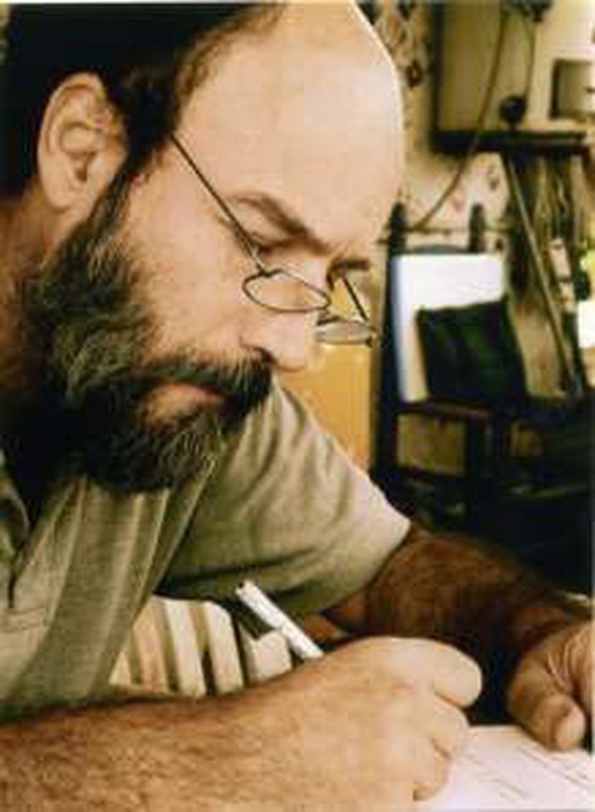 Huascar Taborga en su taller, años atrás